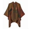 Xale Dupla Face Feminina Transfronteiriça Moda Europeia e Americana Jacquard Split Engrossado Manto Quente Xale Comércio Exterior Novo Manto
