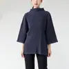 Miyake talla grande Top para mujer Holgado chica rellenita Camiseta de punto plisada de alta calidad para mujer Todo vale Cuello Camiseta