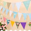 Bandera triangular colgante para bebé, arreglo para el año del bebé, decoración para fiesta de cumpleaños del día del niño, bandera triangular de dibujos animados creativa