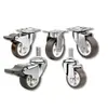 Ruedas de Eje Deslizante con Varilla de Tornillo Silenciosa, Base Universal, Poleas sin Eje, Ruedas TPR, Ruedas con Freno, Ruedas Universales