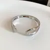 Pulsera Abierta de Metal Irregular Transfronteriza Europea y Americana, Pulsera de Diseño de Nicho para Mujer, Lujo Ligero, Joyería Simple y de Gama Alta