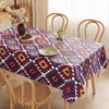 Mantel Estilo Americano, Impermeable, Resistente al Aceite, Resistente al Calor, No Requiere Lavado, Estilo Bohemio, Tela Estilo Étnico, Mantel para Mesa de Café de Alta Gama