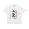 Algodão Puro Tamanho Europeu Novo Modelo Tema Macaco Estoque Pronto Transfronteiriço Bape Fornecimento Estável a Longo Prazo Unissex Casual Esportivo Camiseta de Manga Curta