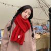 Bufanda Roja para Mujer Conejo de Dibujos Animados Otoño e Invierno Bufanda Gruesa Cálida Regalo de Navidad Moda Combinable Estudiante Pareja
