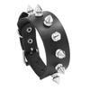 Pulseira de couro estilo punk masculina, com rebites de fileira única exagerados e pontas de joias europeias e americanas não convencionais