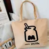Bolso de Hombro Nuevo Estampado, Bolso de Lona para Mujer de Mano, Bolso Tote Estilo Coreano de Gran Capacidad, Bolso Artístico para Estudiante