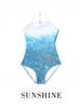 Nuevo 2023 Ajustado Sexy Sirena Colorido Avanzado Espalda Descubierta de Carreras Surfing Profesional Traje de Baño