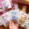 Corea del Sur lindo niños grande tela algodón cuadros enchufe algodón animal de dibujos animados cabeza pato clip corbata de moño aro grande para el pelo