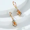 Pendientes Populares de Comercio Exterior de Aliexpress Pendientes Geométricos Ovalados Color Oro Champán Bisutería para Mujer Venta al por Mayor