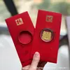 Adesivos de Telefone de Ouro Puro 999 para o Festival da Primavera, Artesanato em Metal de Envelope Vermelho de Alta Qualidade, Presentes para Reunião Anual