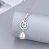 Versión coreana del colgante de perla de nota de plata S925 para mujer, collar de micro circonita Joker, cadena de clavícula, accesorios de bricolaje al por mayor