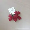 Nueva Diadema Dulce de Primavera y Verano para Bebés y Niños Banda de Goma con Mini Lazo de Seda Color Borgoña Banda para el Cabello Cuerda para el Cabello Flor para el Cabello