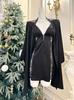 Encaje en la cintura hueco sexy puro quiere con almohadilla en el pecho otoño e invierno mujeres seda de hielo traje de seda ropa de casa