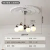 Lustre vintage estilo francês para sala de estar, lustre de nogueira estilo retrô americano para sala de jantar, lustre estilo creme para quarto de pousada (feijão mágico)