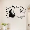 Pegatina de Pared Espejo Acrílico Combinación Luna Estrella Nube Decorativa Pegatina de Pared Espejo Suave Cubierta Decorativa Defectos Renovación