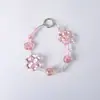 Corrente para Celular com Pingente Flor de Cristal Avançada Alça de Pulso Curta Ins Moda Pequeno Fresco Enfeites para Pendurar no Celular Pendurado com Contas