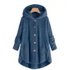 Ebay2026 Invierno Nueva Moda para Mujer Estilo Europeo y Americano Top de Felpa Sin Botones Laterales, Chaqueta de Color Sólido de Marca Irregular de Moda