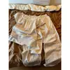 Estilo Suave y Puro Algodón Nube Ropa de Casa de Verano para Mujer, Base Blanca con Estampado Floral Pequeño, Manga Corta, Pantalón Largo, Pijama Holgado Talla Extra para Mujer