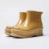 Botas de Lluvia de Moda Transfronterizas para Exteriores Botas de Lluvia Estilo Martin para Mujer de Caña Baja Impermeables Antideslizantes Resistentes al Desgaste Zapatos de Gelatina para Exteriores Zapatos Acuáticos