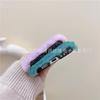 Para Samsung ZFlip3 Funda de Felpa Rayada de Color Contrastante Zflip4 Plegable Zflip5 Funda de Pelo Mao Mao Cubierta Protectora