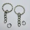Llavero de metal de 25 eslabones con cadena de giro de 4 secciones, llavero electrochapado, venta al por mayor de llaveros, accesorios para llaveros, colgante