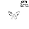 Aleación de Titanio F136 Rosca Interna Mariposa Personalidad Perforación Labio Stud Cartílago Oreja Stud Cruzado Joyería para Perforaciones Accesorios Accesorios para la Cabeza