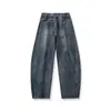 Yidao Vintage 2026 Otoño Nuevo Retro Americano Deconstruidos Lavados Desgastados Holgados Pierna Ancha Curvos Jeans para Hombre