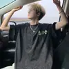 Camiseta Bordada Tie-Dye de Peso Pesado de Manga Corta para Hombre, Marca de Tendencia Estilo Americano de Verano, Top Tee Fresco y Holgado de Media Manga