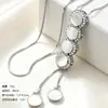 Cadena para Suéter de Collar Largo Geométrico, Accesorio de Lujo de Alta Gama, Versátil y de Moda, Colgante de Perla para Otoño e Invierno