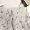 Pijama de Gato Pequeño con Lunares Estilo Sencillo Primavera y Otoño Cárdigan Manga Larga Pantalón Largo Conjunto de Dos Piezas Informal Femenino Ropa de Casa