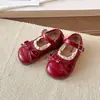 Zapatos de Piel para Niñas 2026 Primavera y Otoño Nuevo Estilo Coreano Versátiles Zapatos de Princesa con Lazo Suela Suave Mocasines Casuales