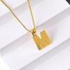 Collar de diseño nicho 26 letras inglesas moderno simple versátil cadena para suéter acero de titanio protección de color oro de 18 quilates joyería