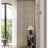 Cortinas populares retro francesas de Little Red con patrón de trigo dorado y negro, chenilla verde oliva para sala de estar y dormitorio, opacas, estilo de mediados de siglo
