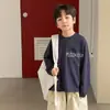 LiquidaçãoRoupas Amigas da Pele com Proteção Solar~Top Confortável Versátil com Letras para Crianças Algodão Leve Floco de Neve Camiseta Solta