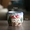 Maceta carnosa cerámica maceta pequeña creativa gres transpirable maceta para plantas carnosas maceta retro para interiores para plantas carnosas