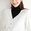 Mistura de Lã 2026 Outono e Inverno Novo Cardigan de Tricô Feminino Gola V Cor Sólida Suéter Base Top Casaco Curto