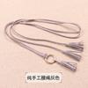 Cinturón tejido con hebilla redonda que combina con todo, estilo coreano, para mujer, fino, decorativo, con cordón a juego para falda, vestido, cadena para la cintura, cinturón con borlas, sencillo