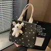 Bolsa de almuerzo de pana de gran capacidad para mujer, nuevo diseño moderno y elegante 2026, bolsa tipo tote portátil, bolsa para lonchera de estudiante