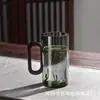 Copo de Vidro Borossilicato Alto com Cabo de Nogueira, Caneca de Chá Resistente ao Calor para Uso Doméstico e de Escritório, Adequado para Calor Direto, Produção em Atacado
