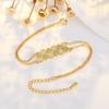 Pulsera Panal de Plata Esterlina para Mujer Nueva Pulsera Panal con Incrustaciones de Diamantes Chapada en Oro Real de 14K Pulsera Rómbica Cuadrada Pequeña de Alta Gama
