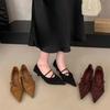 Zapatos Mary Jane de Tacón de Aguja con Punta de Gamuza Estilo Retro Francés para Mujer 2026 Primavera Nuevos Zapatos de Tacón Kitten para Viaje y Noche