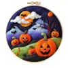 Ponto Cruz Feltro Lã Agulha Mágica Kit de Materiais DIY Presente Bordado Manual para Casal Natal Halloween Fantasma Abóbora