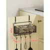 Estante de almacenamiento para cocina, especiero multicapa para puertas de gabinetes, caja de almacenamiento para montaje en pared para cebollas, jengibre y ajo, canasta pequeña colgante sin perforación