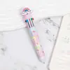 Bolígrafo de Dibujos Animados de Cabeza Más Vendido Diez Colores Bolígrafo Retráctil Multicolor para Diario Ins Papelería Colorida de Alto Valor