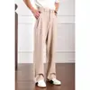 Pantalones de Pierna Recta Sueltos de Tiro Alto Nuevos Ins 2025 Primavera Negro de Moda Versátiles Casuales de Vestir para Hombre con Efecto de Caída