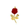 Colgante Cruz Fronteriza Rosa Roja Collar Colgante Pequeño y Exquisito Temperamento Lujo Ligero Elegante Venta Caliente Joyería que No se Desvanece para Mujeres
