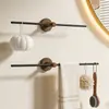 Toallero para baño, estante de almacenamiento sin taladro, estante de pared para baño, barra de toalla de una sola barra, colgador de pantuflas, barra de almacenamiento