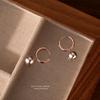Pendientes de cuentas de plata S925 para mujer, estilo francés, retro, con hebilla, sencillos, ligeros, de lujo, con sensación avanzada, para el cabello.