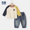 Conjunto de Tops y Jeans para Niños, Ropa Infantil Estilo Primavera y Otoño, Tendencia Otoño 2026 Modelo Nuevo Uz143