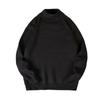 Suéter de color sólido estilo japonés para hombre otoño e invierno suéter cálido lujo ligero con forro polar cuello redondo tejido camisa básica de manga larga para hombre a la moda